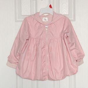 Girls' (Size 4) Pastel Pink Hooded  Zip-Front Jacket w/Balloon/Puffed Hem